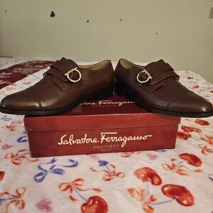 Salvatore Ferragamo Women  Brown Leather Dress Shoes